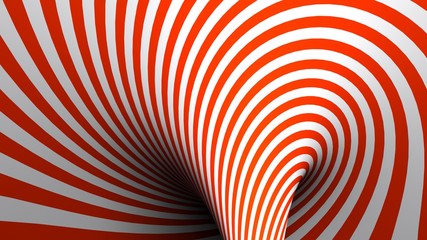Red and White spiral background - 3D rendering illustration