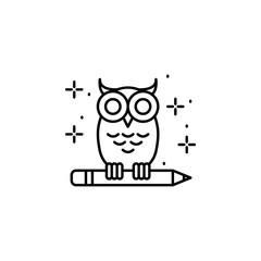 Genius, owl, wisdom icon. Element of genius icon. Thin line icon