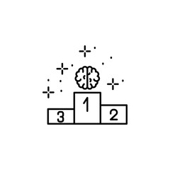 Genius, brain, winner icon. Element of genius icon. Thin line icon