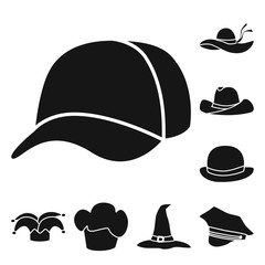 Vector design of beanie and beret logo. Set of beanie and napper vector icon for stock.