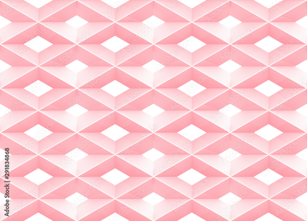 Aufkleber 3d rendering. seamless sweet soft pink color tone grid square art pattern tile for any design wall b