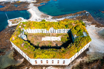 aerial view of fort gorges