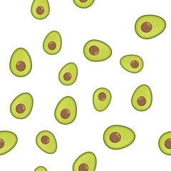 Avocado seamless pattern. Flat vector illustration texture pattern.