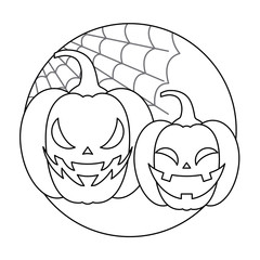 halloween pumpkin traditional icon design
