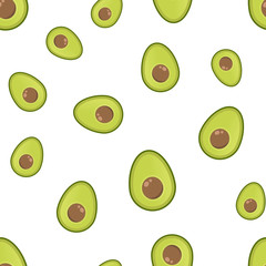 Avocado seamless pattern. Flat vector illustration texture pattern.