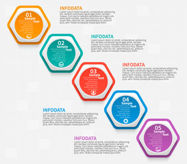 Abstract 3D Paper Infographics. Business template .Vector illustration