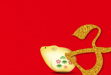 子　年賀状　和紙　背景 