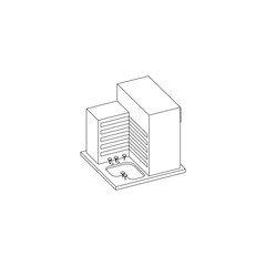 Isometric Building Represent Five Stars Hotel With Swiming Pool