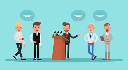 business people working in office vector character design no14