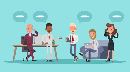 business people working in office vector character design no15