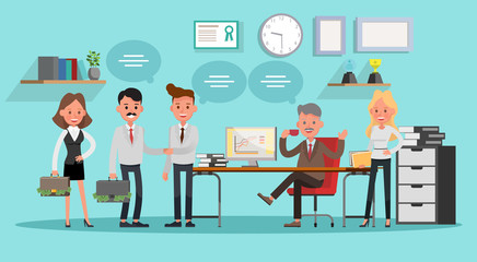 business people working in office vector character design no16