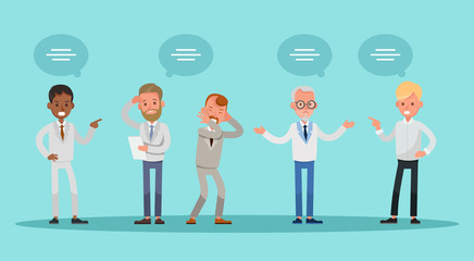 business people working in office vector character design no32