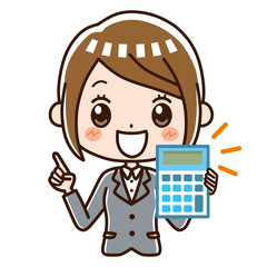 ビジネスウーマン　電卓