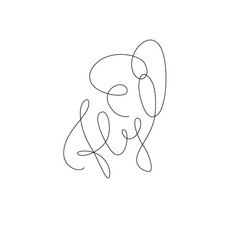 Fly inscription with a butterfly continuous line drawing, hand lettering small tattoo, print for clothes, emblem or logo design, one single line on a white background, isolated vector illustration.