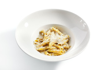 Delicious penne with cheese and truffle oil