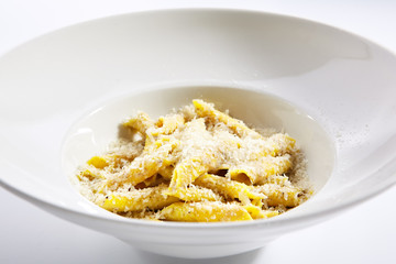 Delicious penne with cheese and truffle oil