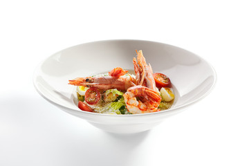 Delicious caesar with argentinian shrimps