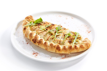 Delicious quesadilla with ham and tomatoes