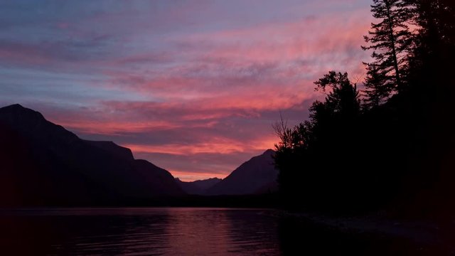 Beautiful sunrise of the Lake Mcdonald