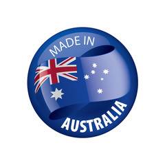 Australia flag, vector illustration on a white background.