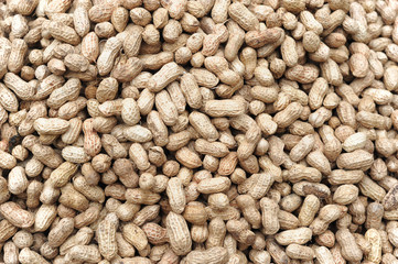 peanut with shell as food background