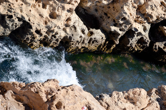 water wave in small narrow runlet