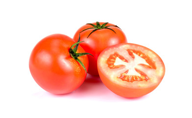 Fresh tomato isolated on white background