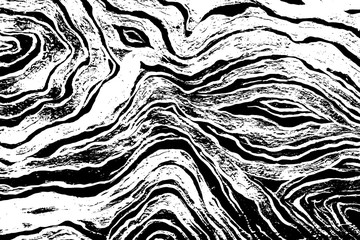 Black and white abstract wave grunge pattern. Vector background.