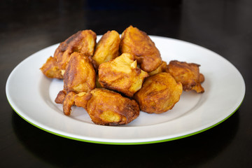 Cekodok or jemput-jemput, a traditional Malays fritter snacks, popular in Malaysia, Brunei and Singapore that is made from flour and then fried.