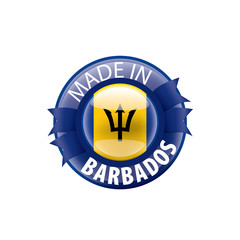 Barbados flag, vector illustration on a white background.