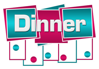 Dinner Turquoise Pink Squares Stripes Dots Bottom 