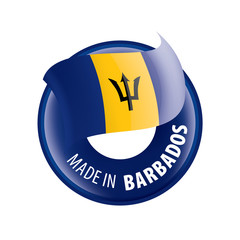 Barbados flag, vector illustration on a white background.
