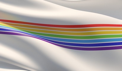 Flag of the Jewish Autonomous Oblast. High resolution close-up 3D illustration. Flags of the federal subjects of Russia.