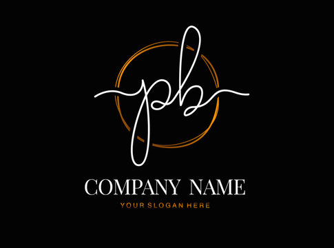 P B PB Initial handwriting logo design with circle. Beautyful design handwritten logo for fashion, team, wedding, luxury logo.