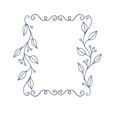 Vintage Frame. Floral elements for design monograms, invitations, frames, menus and labels. Graphic design of the website, cafes, boutiques, hotels, wedding invitations
