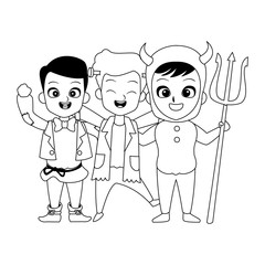 little boys with costumes characters