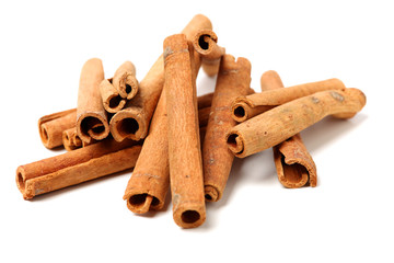 Cinnamon on a white background