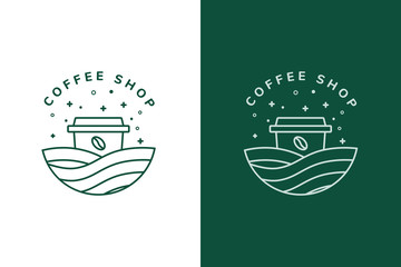 coffee shop logo design vector vintage retro icon sign illustration  coffee with cup mug logo design vintage