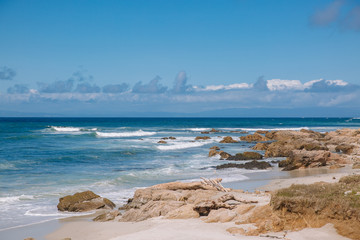 Scenic coastline on a sunny day in central California.