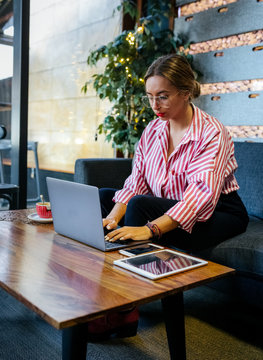 Woman in a cafe