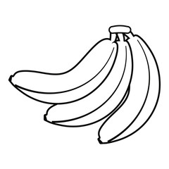 Multiple bananas vector illustration in black and white.