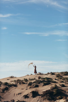 Portrait of nomad woman in desert