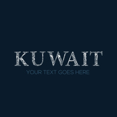 Obraz premium Creative English calligraphy , Shaped by Arabic Calligraphy Letters , Vector illustration design ,( Kuwait)