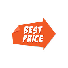 Pointing Folded Paper Best Price Label