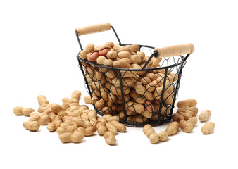 Peanuts on a white background