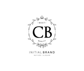 C B CB Beauty vector initial logo, handwriting logo of initial signature, wedding, fashion, jewerly, boutique, floral and botanical with creative template for any company or business.