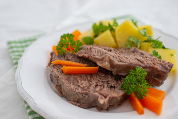 Prime boiled beef with root vegetables, Viennese Tafelspitz