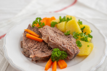 Prime boiled beef with root vegetables, Viennese Tafelspitz