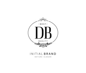 D B DB Beauty vector initial logo, handwriting logo of initial signature, wedding, fashion, jewerly, boutique, floral and botanical with creative template for any company or business.