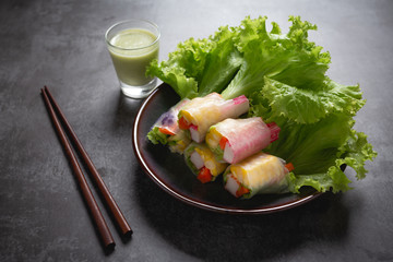 Vegetable Salad Roll on dish.